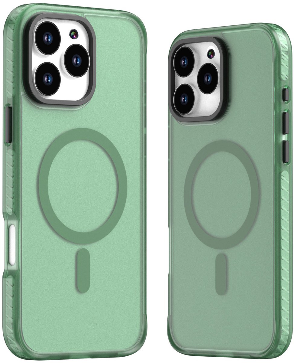 Mobile5 - iPhone 16 Pro Max Magsafe-Compatible Backcover - Groen met Lens Design