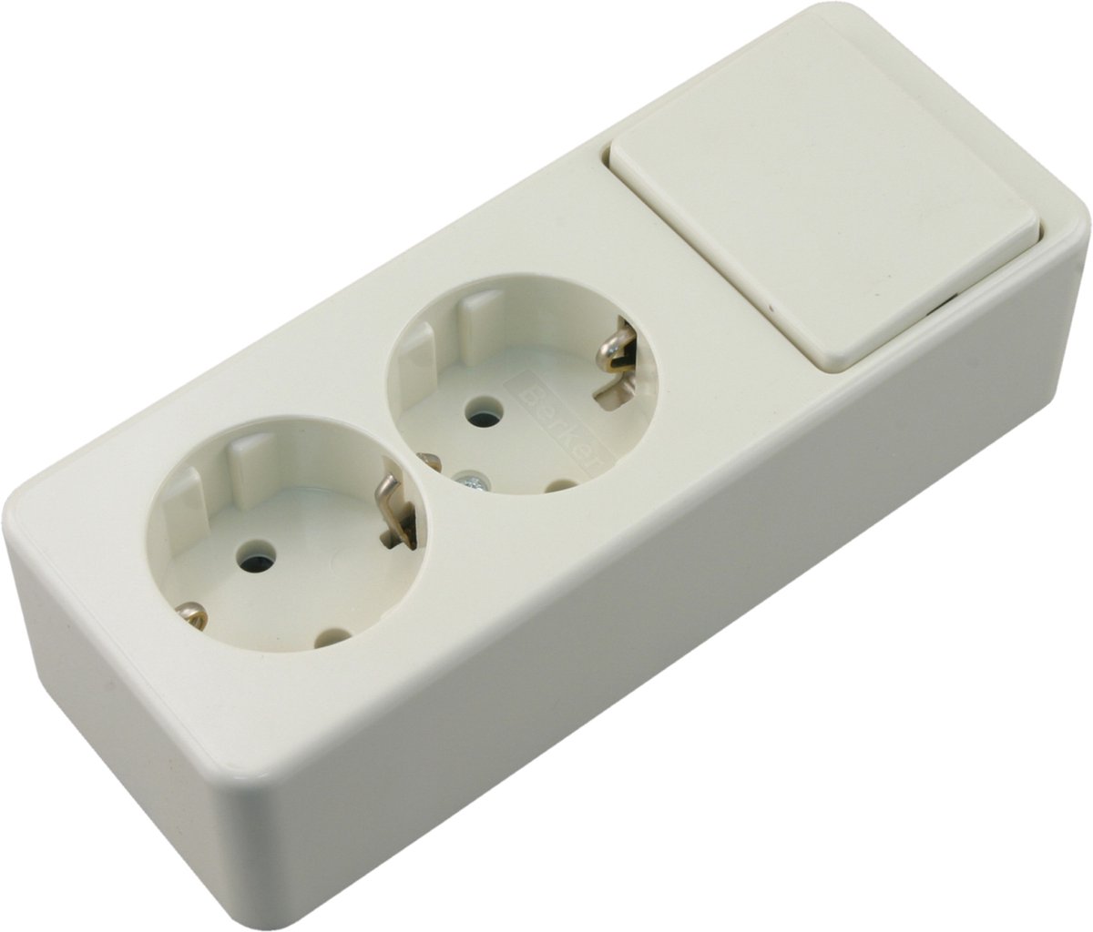 BERKER Opbouw combinatie wandcontactdoos (wcd) RA 2-voudig + wisselschakelaar polarwit