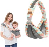 Verstelbare draagzak met één schouder voor baby's, lichtgewicht ademende mesh babyheupdraagzak, draagbare draagzak voor pasgeborenen tot peuters, meisjes en jongens van 6 tot 40 lbs - geometrie