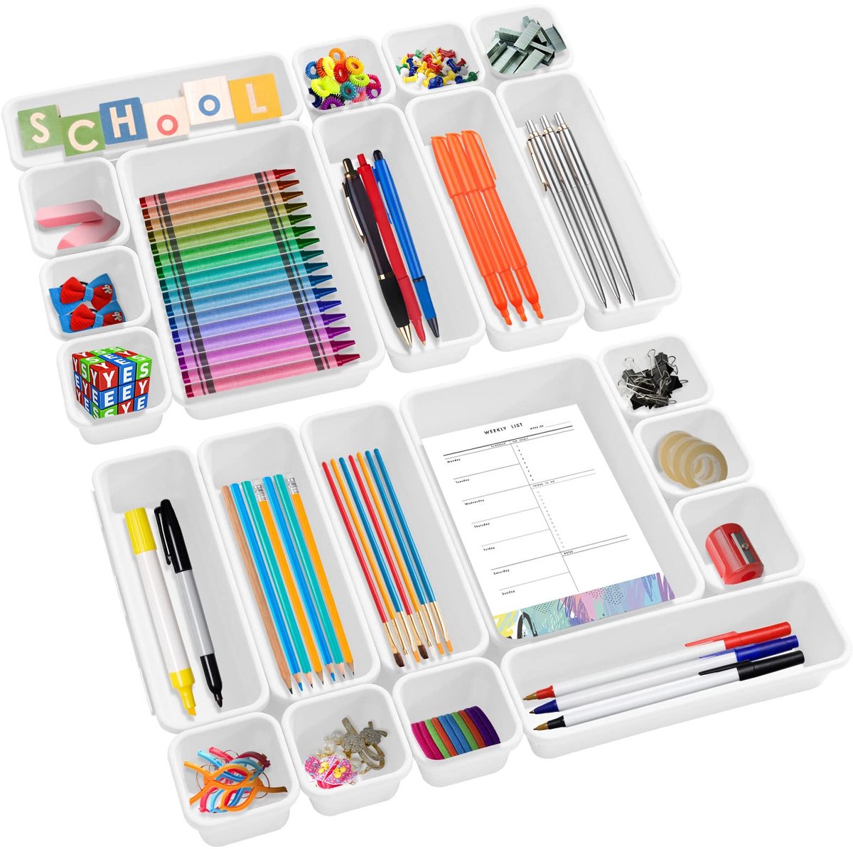 My Ninki ® 22-delige Modulair Lade Organizer Systeem voor Keuken, Bureau en Badkamer in Diverse Maten