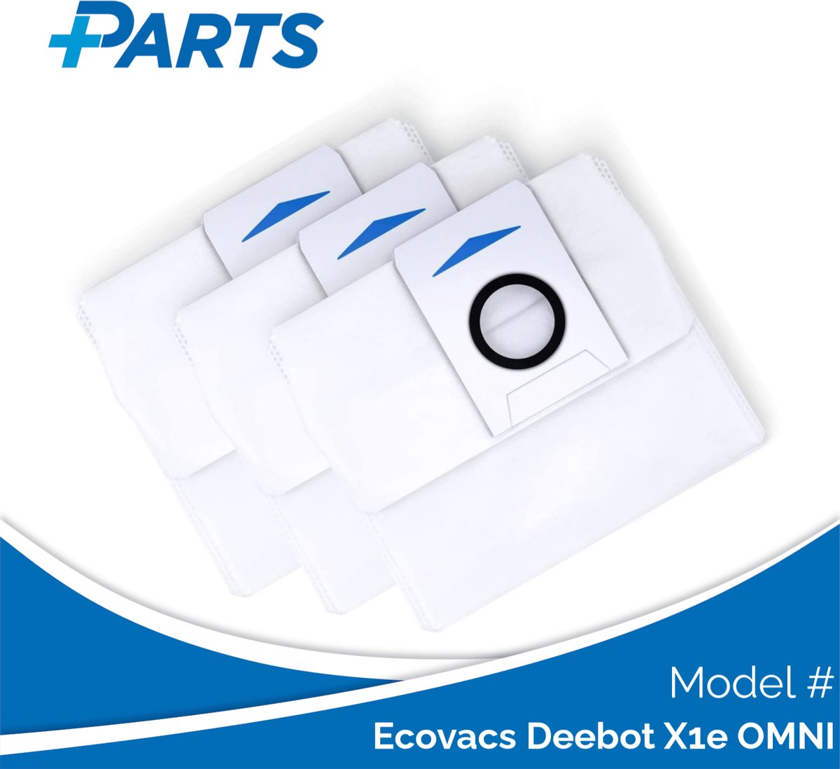 Ecovacs Deebot X1e OMNI Stofzakken (3 Stuks, Plus.Parts® alternatief voor D-DB03-0003)