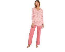 Bedrukte katoenen pyjama met knoopsluiting en lange mouwen