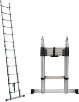 Bol.com Telescopische Ladder Lucian - 19m - Uitschuifbare Multifunctionele Roestvrijstalen Ladder - Draagbare Stevige Zolderladd... aanbieding