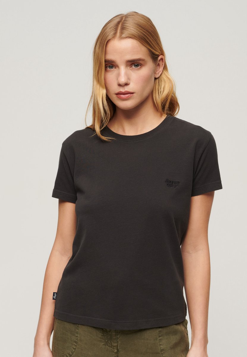 Superdry Essential Logo aansluitend T-shirt Dames T-shirts Zwart