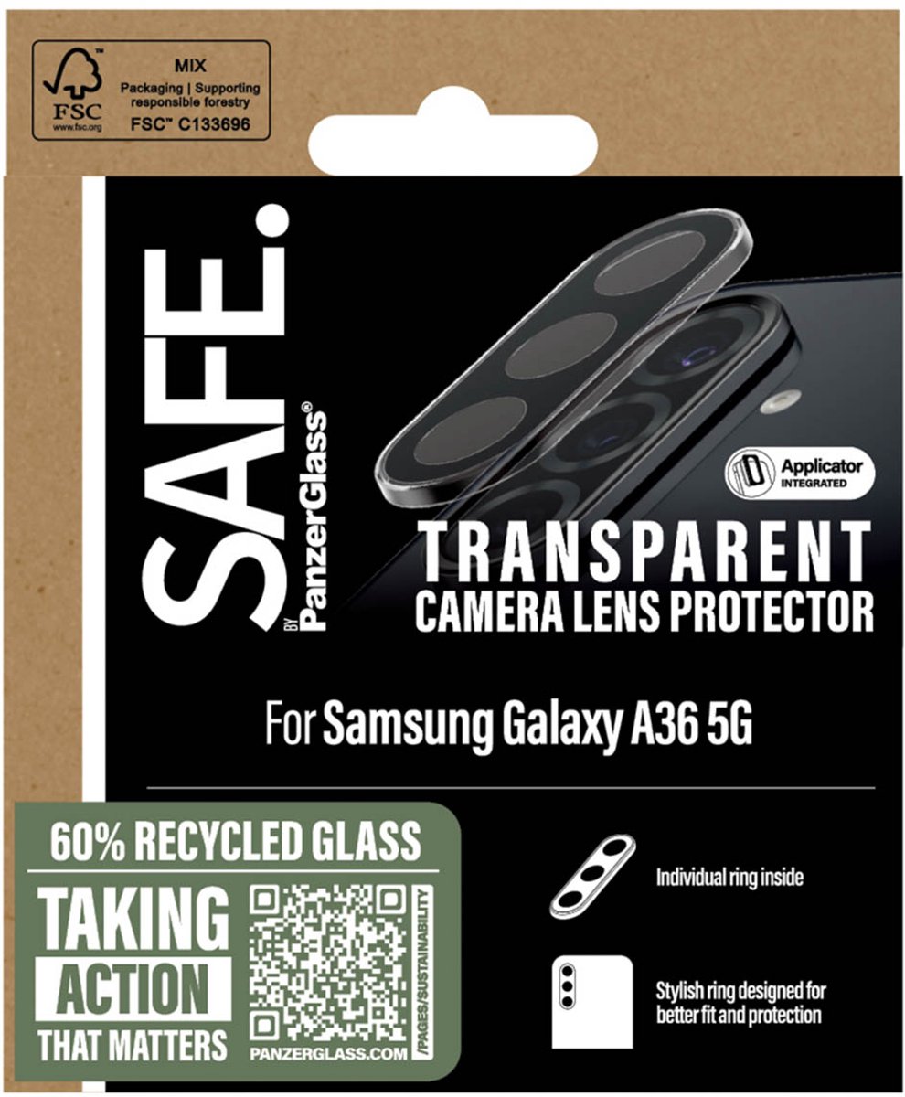 SAFE by PanzerGlass Camera Lens Protector geschikt voor Samsung Galaxy A36 - Transparant