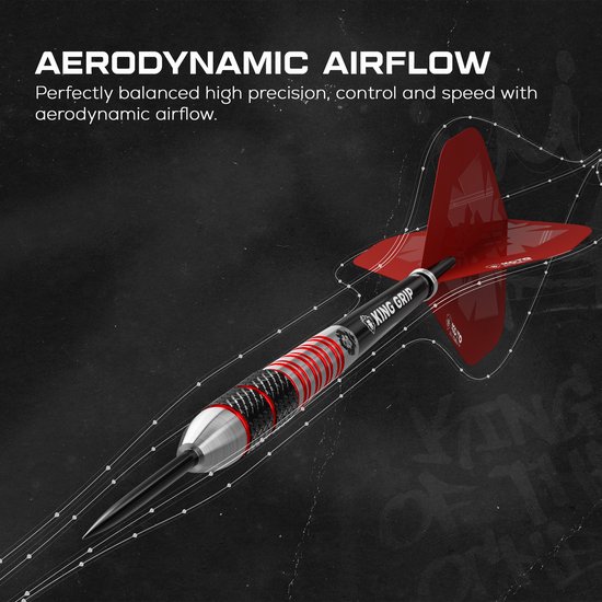 KOTO - Kingbomb Black & Red Darts 28G - Rood - Stevige Ringgrip van Merkloos — afbeelding 4