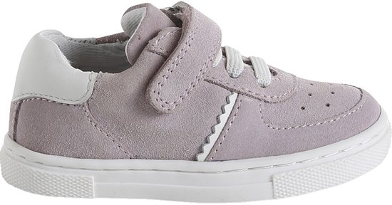 Baby leren sandalen met veters en klittenband fuchsia