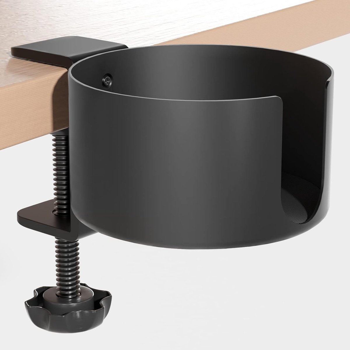 JGS ® Bureau en Tafel Bekerhouder met Verstelbare Aluminium Bevestiging voor Veilig Drinken Zonder Morsen