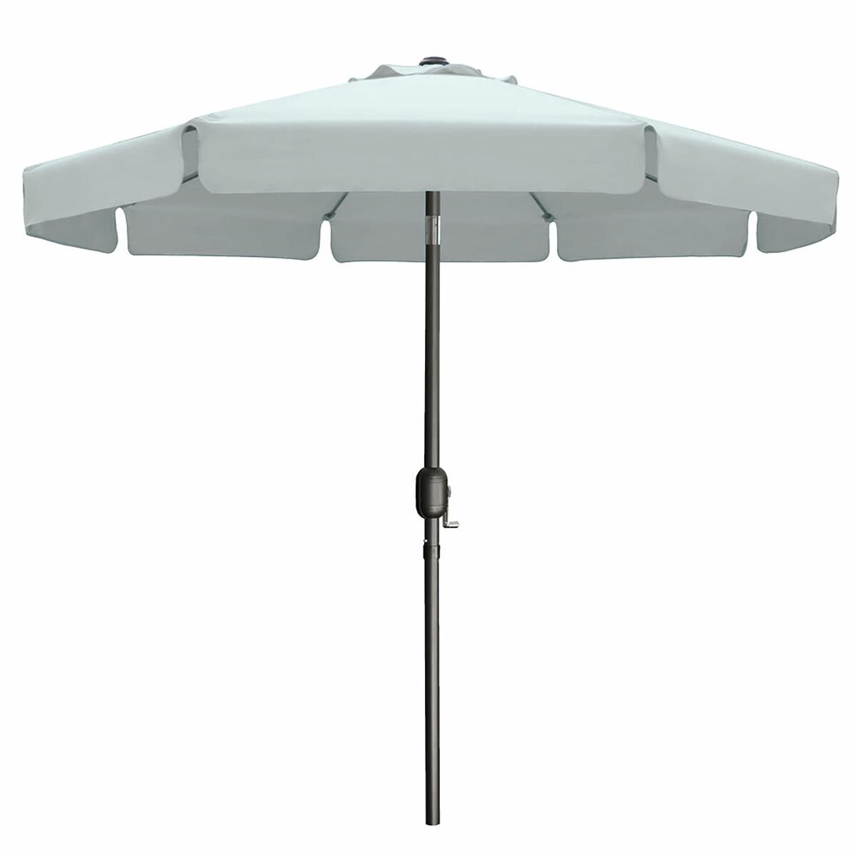 Marbueno Parasol Staal 8 Spaken D300 cm Polyester Wit Tuin, Zwembad, Terras 10491