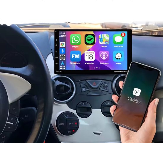 Autoradio 2/32GB met Carplay en Android auto | Geschikt voor Ford Ka 2007-2016 | Radio scherm met Navigatie | 2007 2008 2009 2010 2011 2012 2013 2014 2015 2016 | Titanium