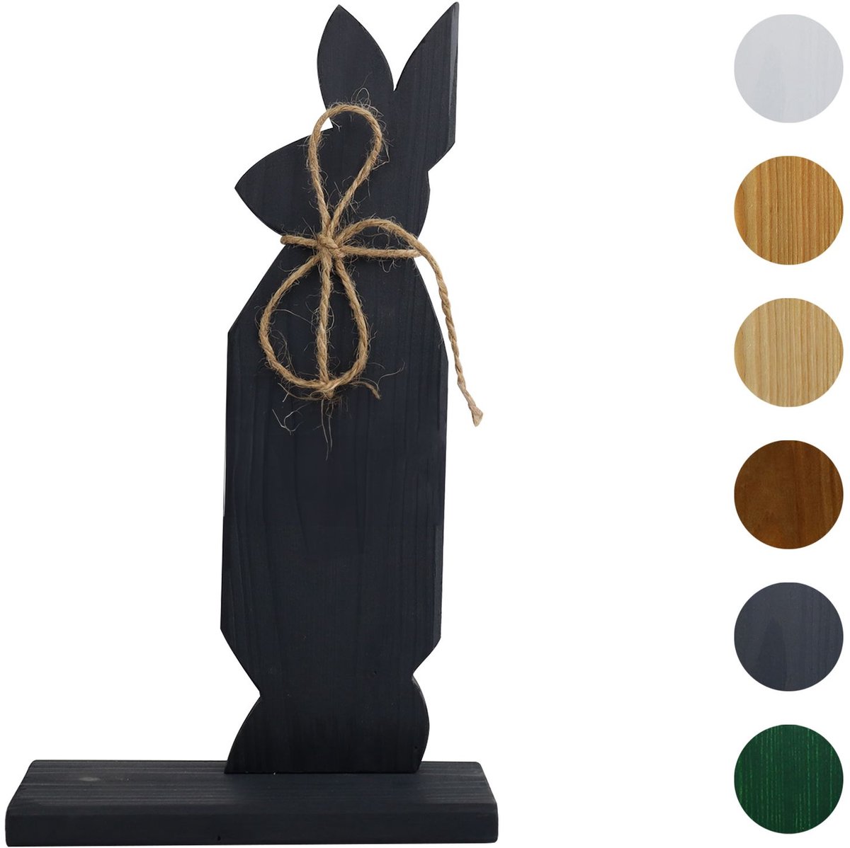 Paasdeco Haas van Hout Antraciet 30 cm Hoog Paashaas DIY Pasen Figuur, Lente-deco 