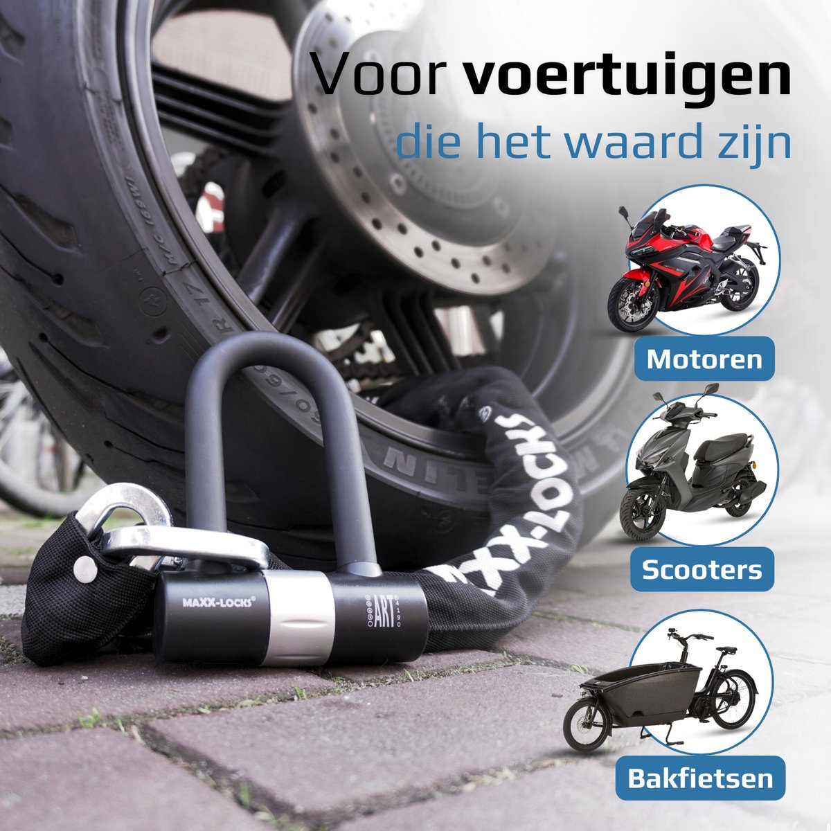 Het zwaarste kettingslot van de markt! / ART-4 gekeurd / Motorslot