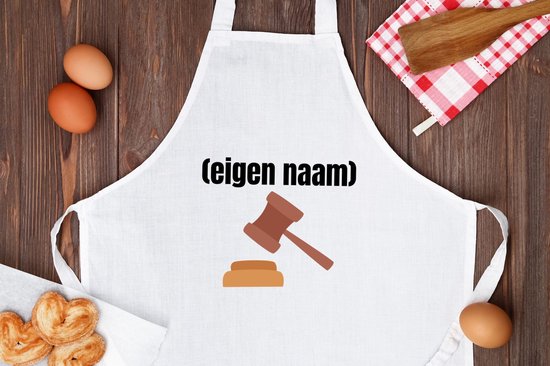 Akyol - juge avec marteau Tablier - Avocat - quelqu'un qui est juge - avec eigen naam - beau cadeau pour quelqu'un qui est juge - cadeau - cadeau - 82 par 71 cm