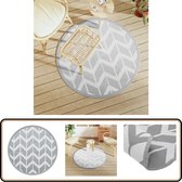 Bol.com vidaXL Buitenkleed - Ø120 cm - Grijs - Polypropeen Tuintapijt - Outdoor Tapijt - Patio Dekentje - Veranda Tapijt - Rond ... aanbieding