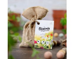 Blossombs Bloembommetjes in Jute Cadeauzakje - 8 Zaadbommetjes - 1001 Bloemetjes Bedankt