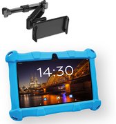 AngelTech OnderwegPakket SLIM – Kindertablet SLIM + Tablethouder - Kindertablet Vanaf 3 Jaar – Kinder Tablet – Kids Tablet - Tablet voor Kinderen - Blauw