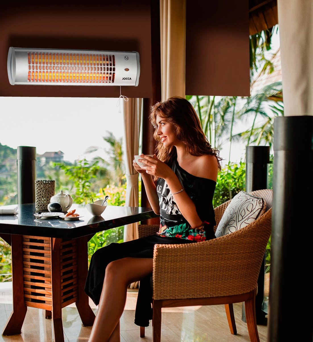 Currentgoodz - Wandverwarmer - Elektrische Kachel - Elektrische Kachel Infrarood - Indoor - Outdoor - 1200W - Inclusief Installatie Kit