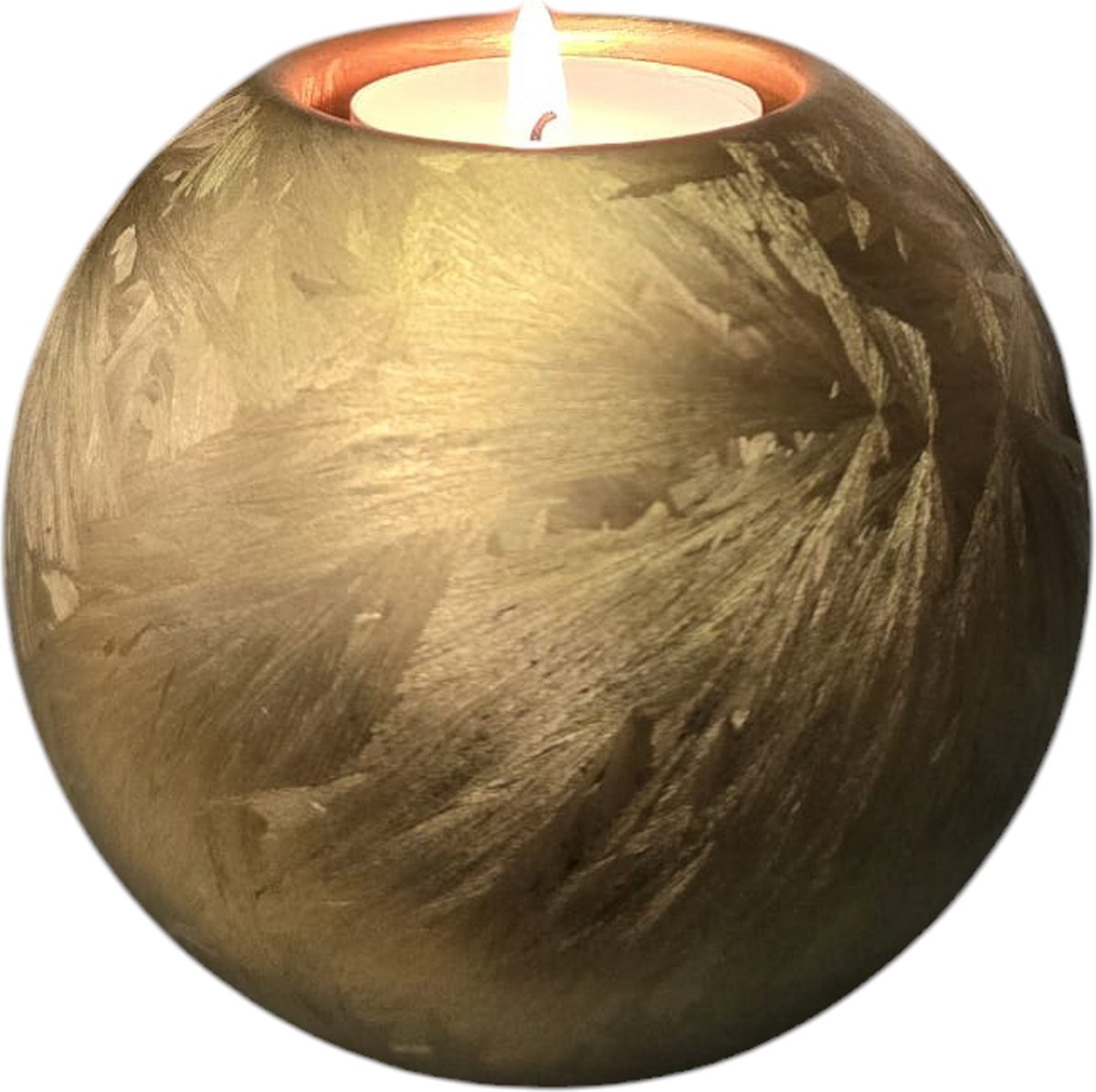 Mini Urn met kaarshouder - Glas - Handgemaakt - Goud Frost - 250 ml - Urn voor mensen - Urn voor dieren - Incl. deksel, kaarsje & aszakje