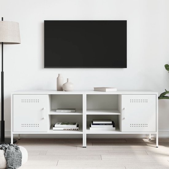 Meubles TV vidaXL 2 pièces 68 x 39 x 50,5 cm Acier Blanc