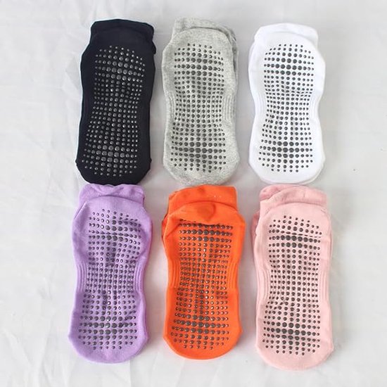6 paar yogasokken met grip voor dames, antislip pilates grip sokken, ziekenhuissokken, ballet barre sokken voor dans van Ozaiic — afbeelding 4