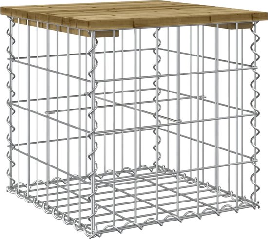 Banc de jardin Gabion - Bois de pin - vidaXL cm Banc de jardin - Banc en bois - Banc compact - Banc d'extérieur - Banc de patio - Banc de balcon - Petit banc de jardin