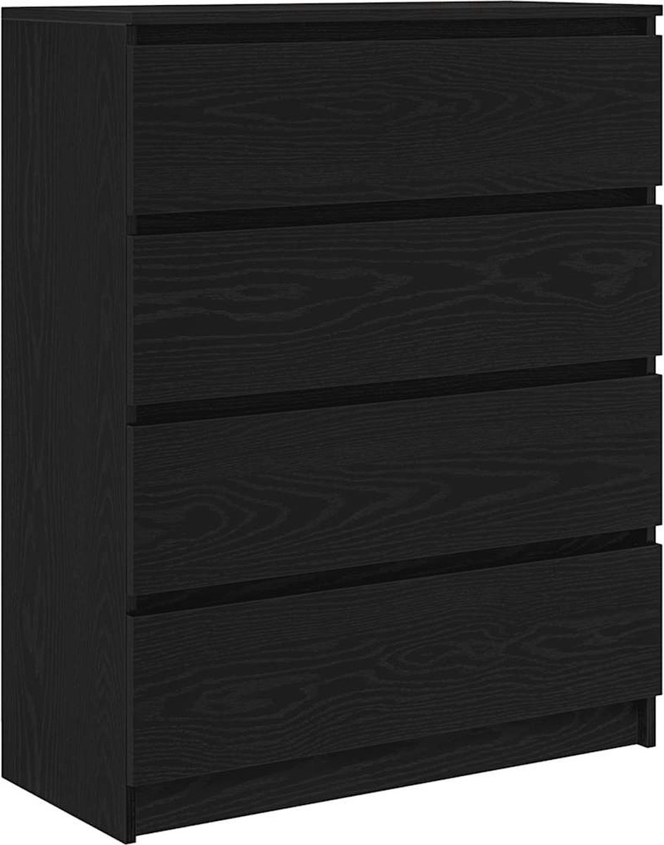 vidaXL - Dressoir - 80x35x99 - cm - spaanplaat - zwart - eikenkleurig