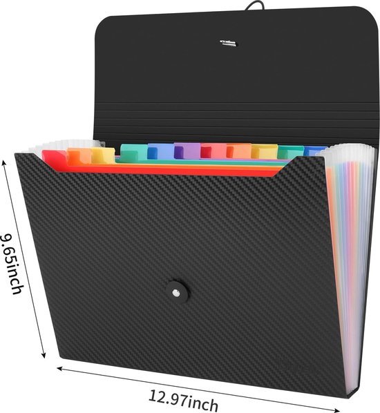 Accordeon File Organizer, 13 zakken uitbreidende bestandsmap, draagbare