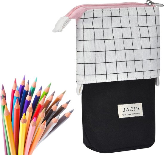 Potloodhouder met 72 sleuven en ritssluiting etui voor aquarelpennen of