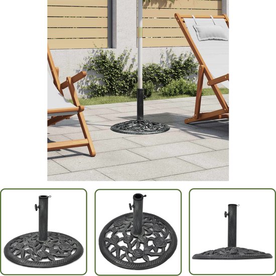 The Living Store Parasolvoet 12 kg 48 cm gietijzer - Parasolvoet - Parasolstandaard - Giet Ijzeren Voet - Tuinset - Tuinaccessoires