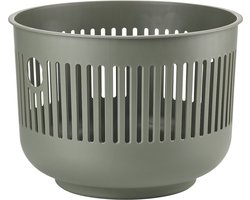 Zone Denmark Ume Wasmand - 30 liter - Olive green (groen) - Kunststof - Ronde Wasmand met Hengsel - Kleine Wasbox of Opbergmand