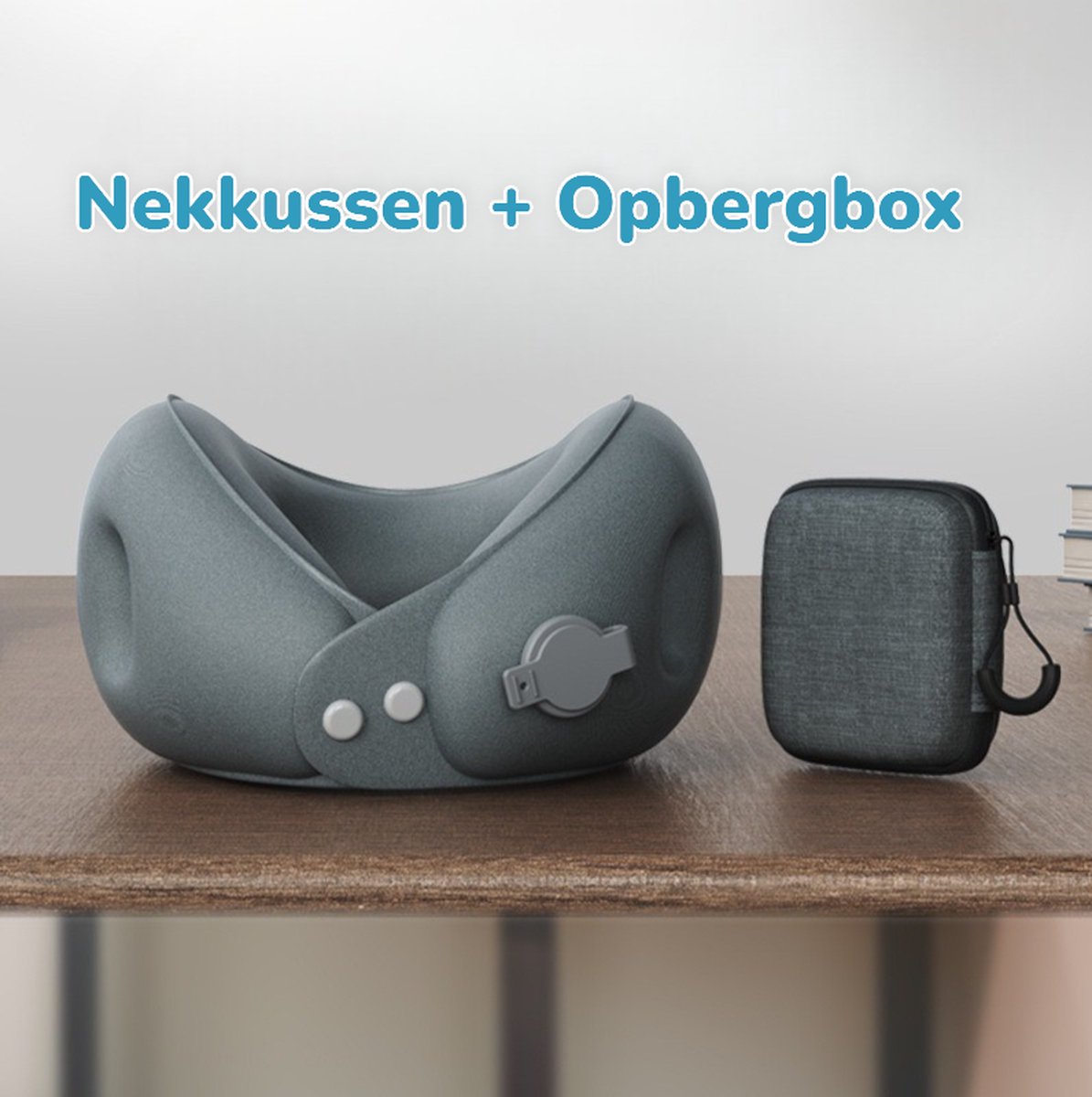 Dutchers® Nekkussen - Reiskussen - Ergonomisch Kussen - Nekondersteuning Auto, Vliegtuig, Trein - Inclusief Opbergcase
