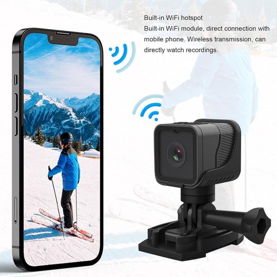Actiecamera met magnetische bevestiging, 2K video, 120° groothoek, wifi Actiecamera met magnetische bevestiging, 2K video, 120° groothoek, wifi