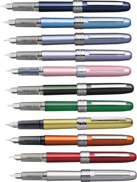 Platinum Japan - Stylo Plume Plaisir - FINE - Stylo Plume - Blauw - Plume : fine 03 - Avec recharges supplémentaires Bleu clair