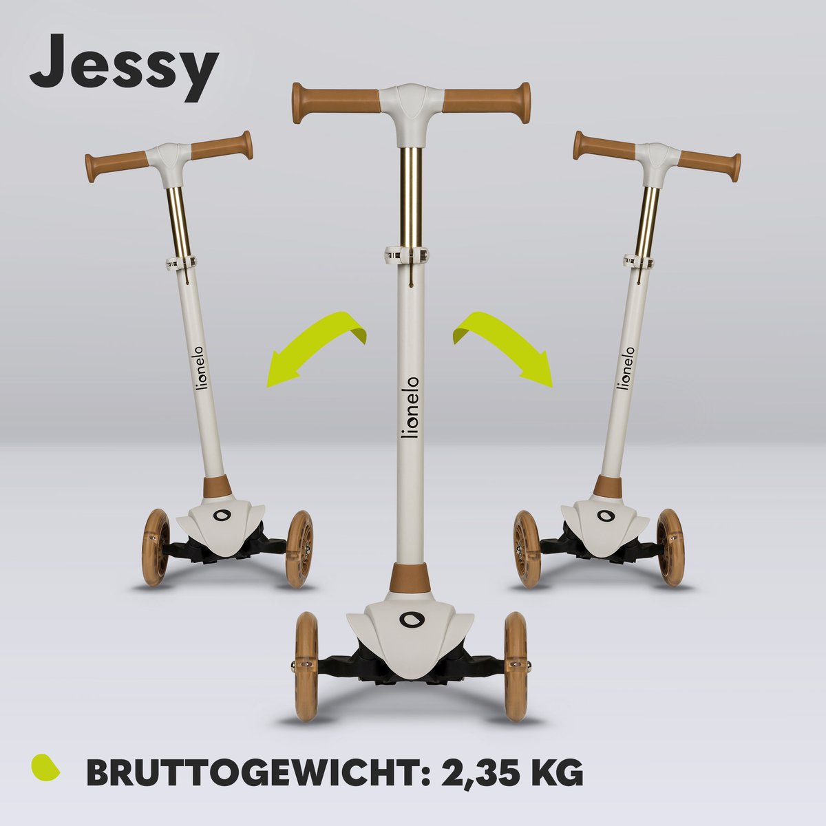 Lionelo Jessy Kinderstep - 3 wielen Step - Speelgoed voor kinderen van 3+ - tot 50kg - LED verlichting in de wielen - hoogte verstelbaar 65-70-75-80 cm — afbeelding 12