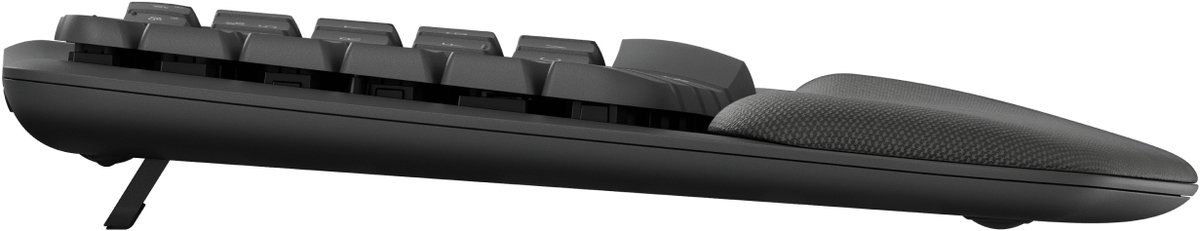 Logitech Wave Keys for Business - Ergonomisch Toetsenbord - QWERTZ Swiss Layout - Draadloos - Grafiet thumbnail 2