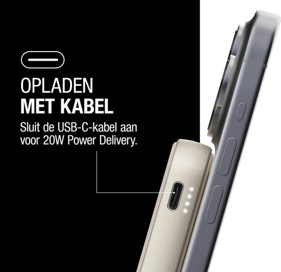 Fresh 'n Rebel Magnetische Powerbank Draadloos - 5000 mAh – Geschikt voor MagSafe - Powerbank - Silky Sand