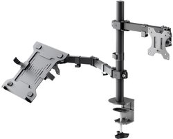 Goobay bureaubeugel voor monitoren tot 32 inch en notebooks tot 15,6 inch | full motion