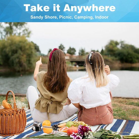 YONO Couverture de pique-nique imperméable - 200 x 150 cm - Couverture de pique-nique - Serviette de plage - Couverture d'extérieur XL