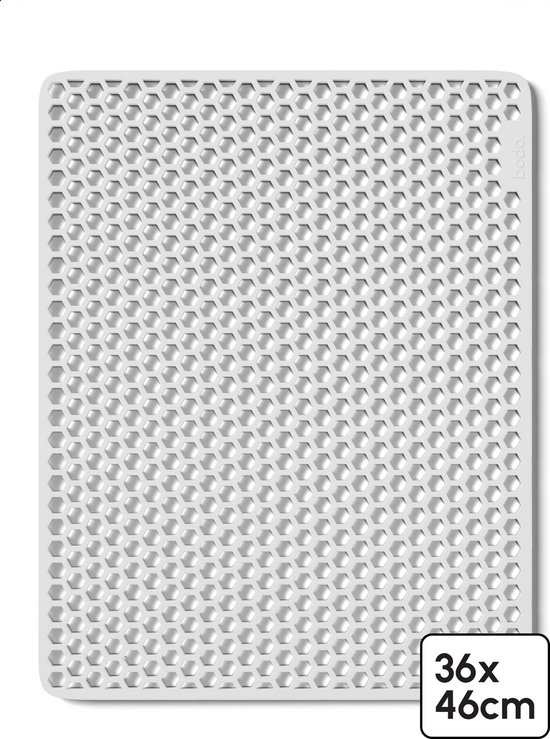 Bodo® – Tapis d'évier en Siliconen Wit - 36 x 46 cm - Accessoires de vêtements pour bébé de Cuisine - Protecteur d'évier pour 40 x 50 cm - Sous-verres en Siliconen - Anti rayures - Accessoires de vêtements pour bébé d'évier