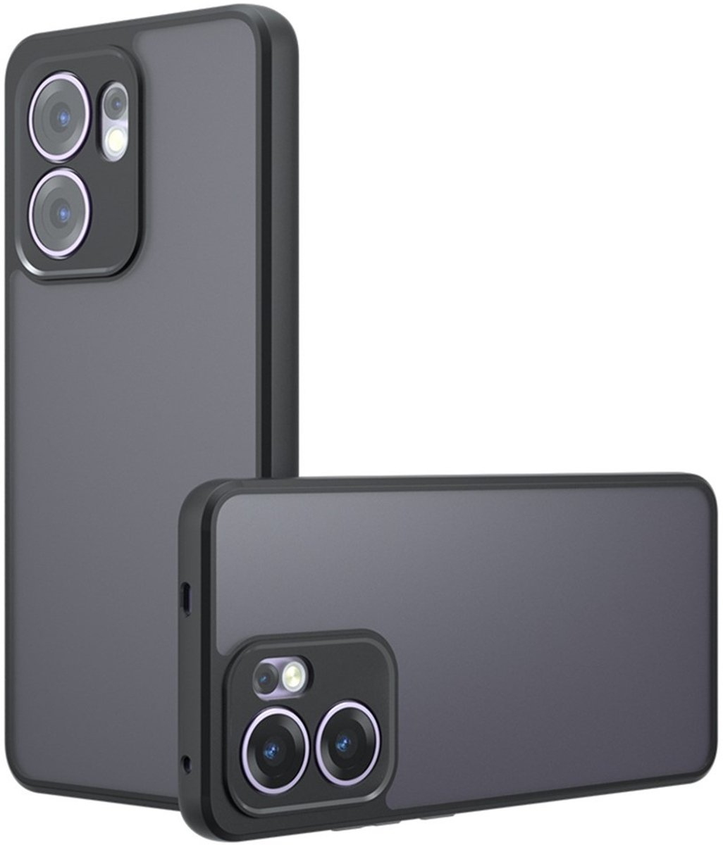 Coverup Hoesje - Geschikt voor OPPO Reno13 F / FS 5G Hoesje - Coverup Mat Transparante Back Cover met Camera Cover - Zwart