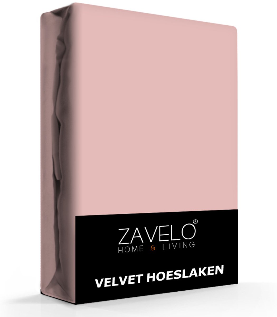 Zavelo Flanel Velvet Hoeslaken Oud Roze-Lits-jumeaux (180x200 cm)