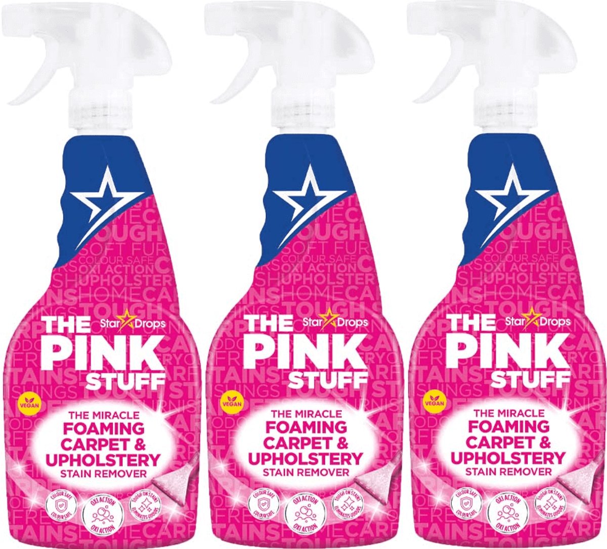 The Pink Stuff - Foaming Carpet & Upholstery Stain Remover 500 ml - 3 pack