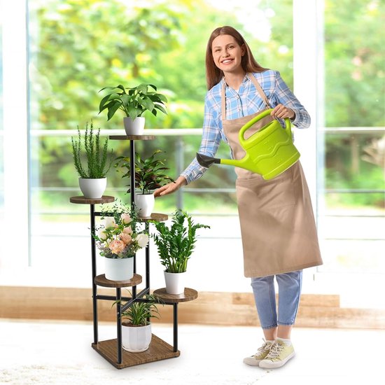 Plantenrek bloemenrek, bloemenstandaard hout, bloementrap tuin, plantentrap meerdere verdiepingen, houten rek (7 etages, 120 x 25