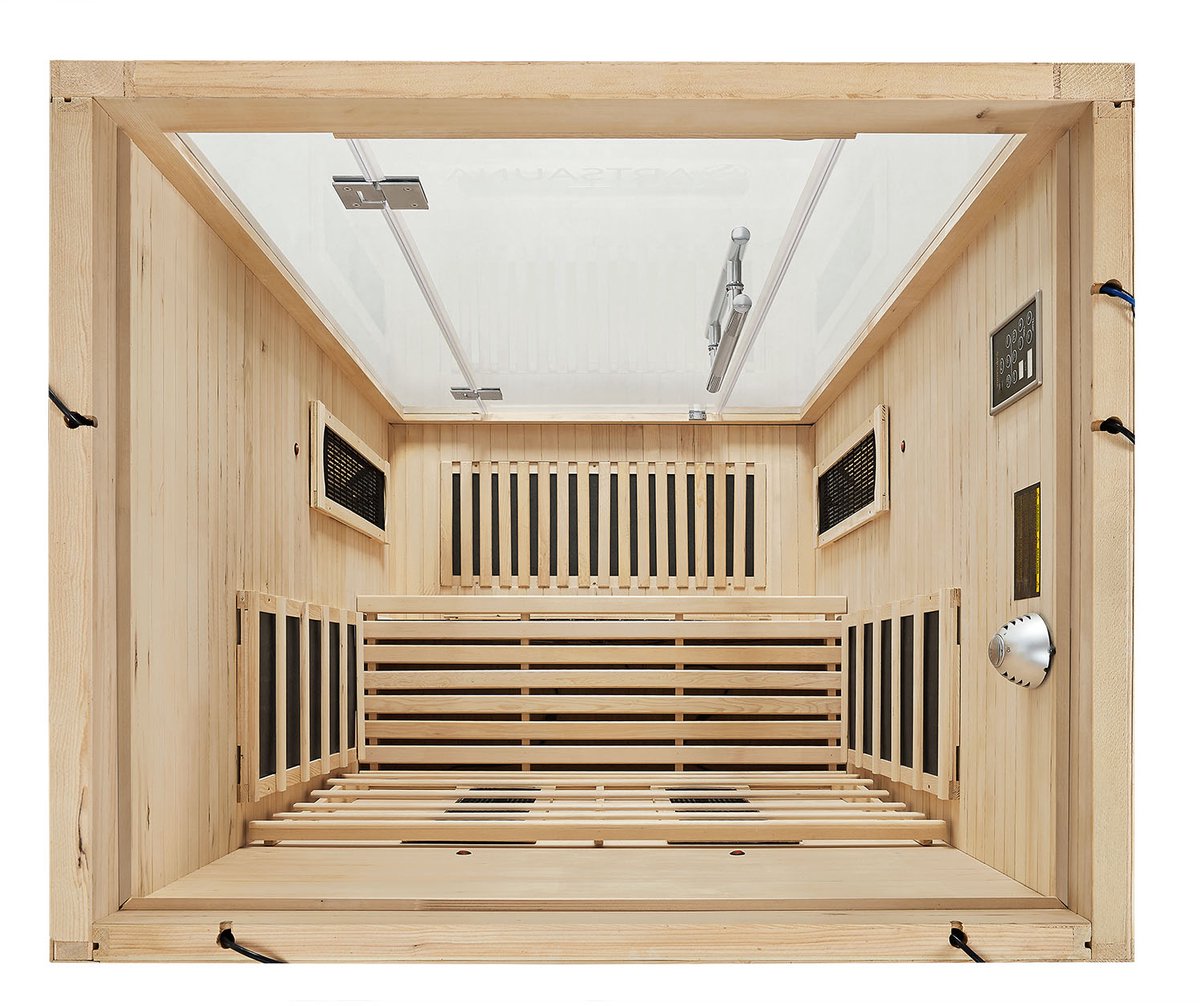 Infraroodcabine / Sauna Kiruna - 120x105x190 cm - Incl. LED & Bleutooth Radio thumbnail 3
