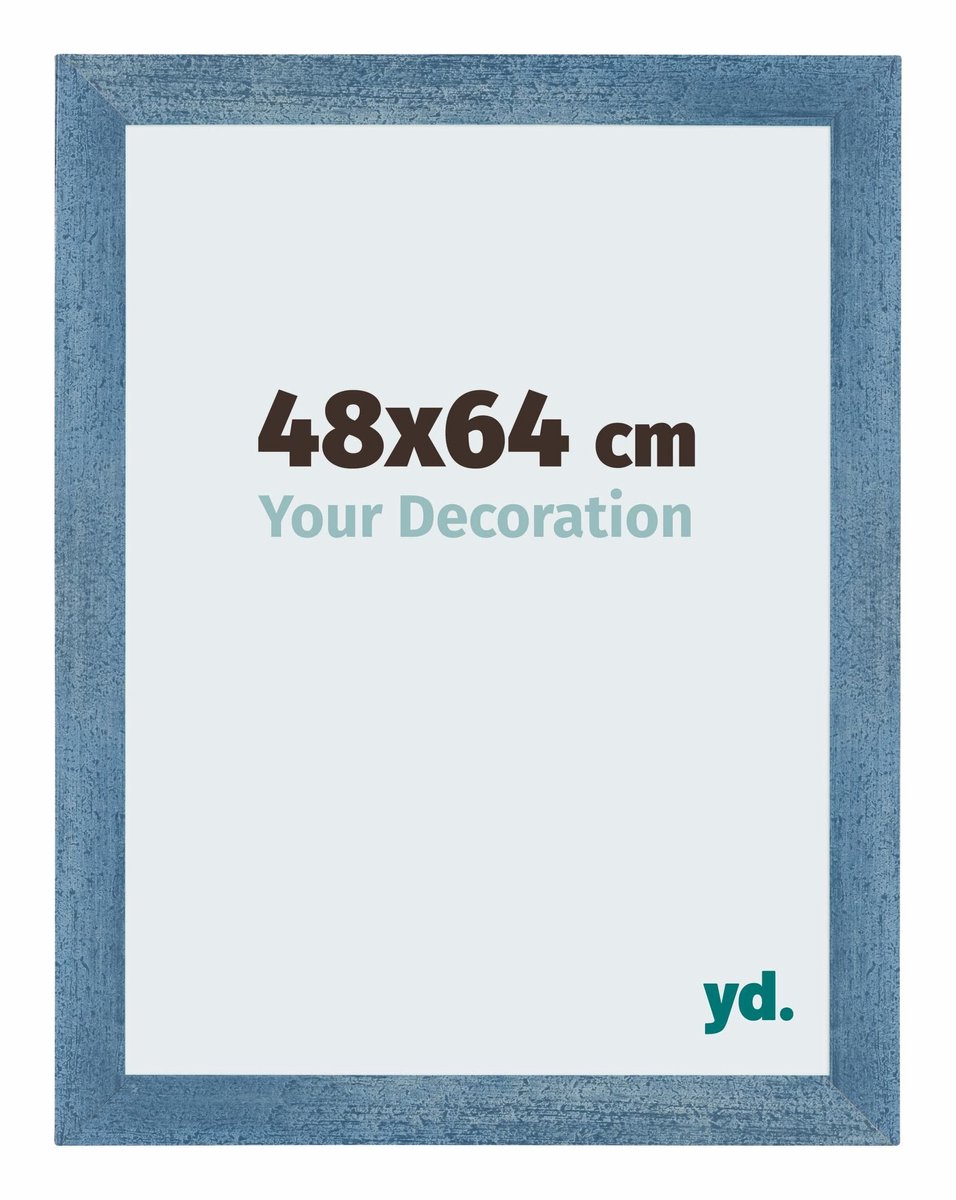 Your Decoration - Puzzellijst 48x64 cm - Helder Blauw Geveegd - Puzzellijst 500-1000 stukjes - MDF Fotolijst - Mura