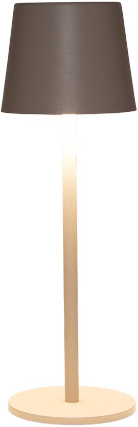 Lampe de table portable Ambiance collection Anna - beige/sable - 27 cm - capteur tactile - sans fil/rechargeable par USB - intérieur/extérieur