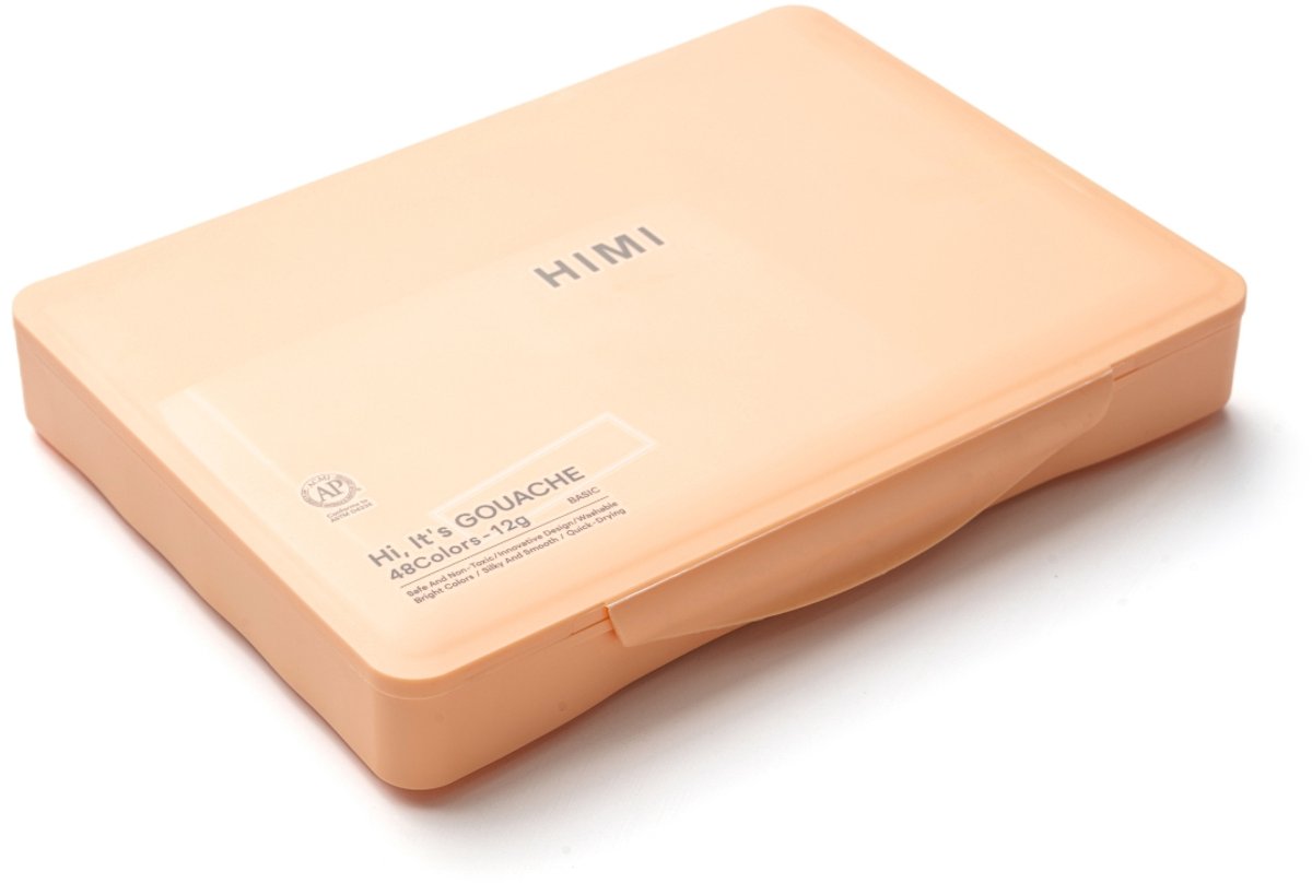 HIMI - Gouache - Twin split cups - set van 48 kleuren - 12g - 3 penselen - Peach Fuzz — afbeelding 8