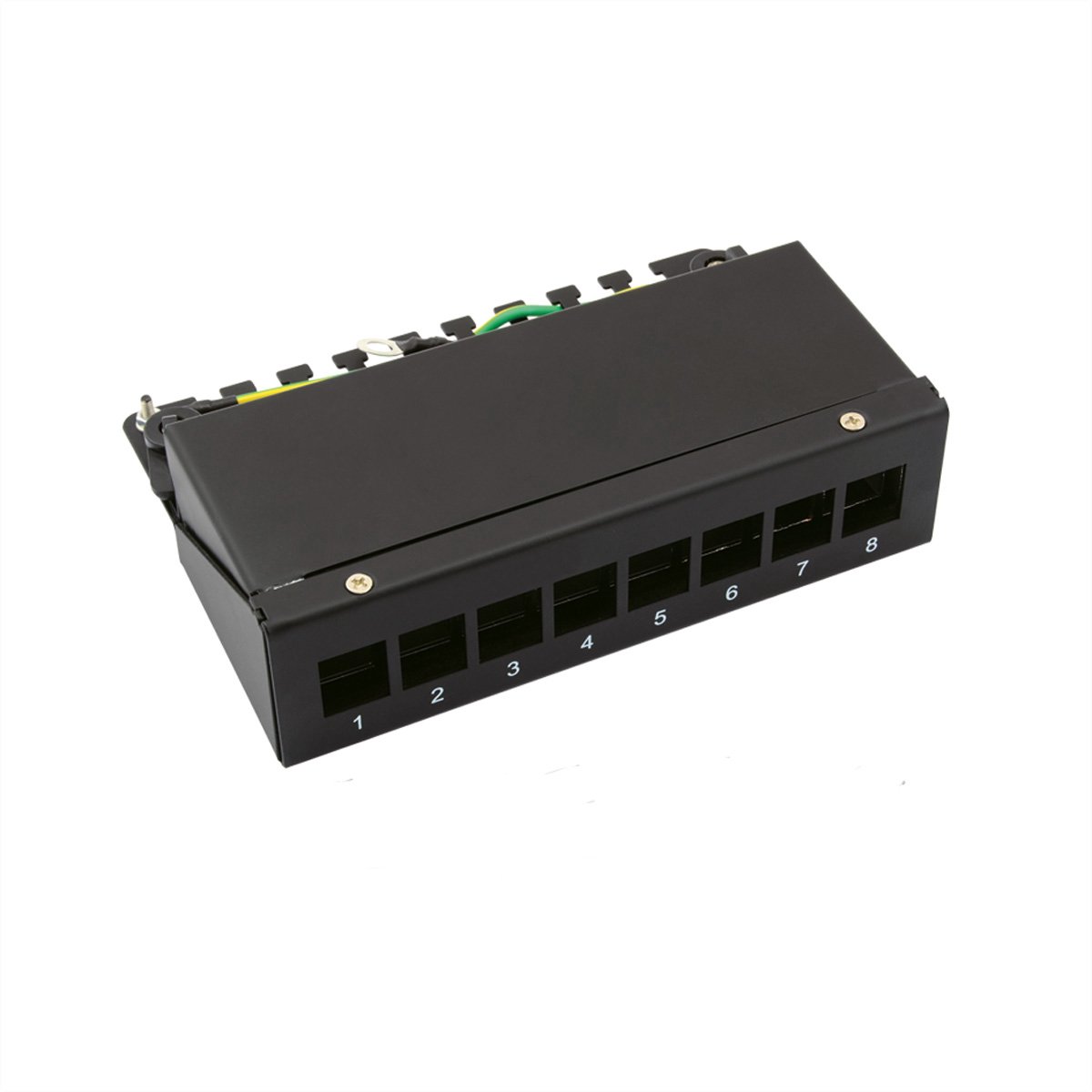 VALUE Keystone module houder, 8-poorts, zwart