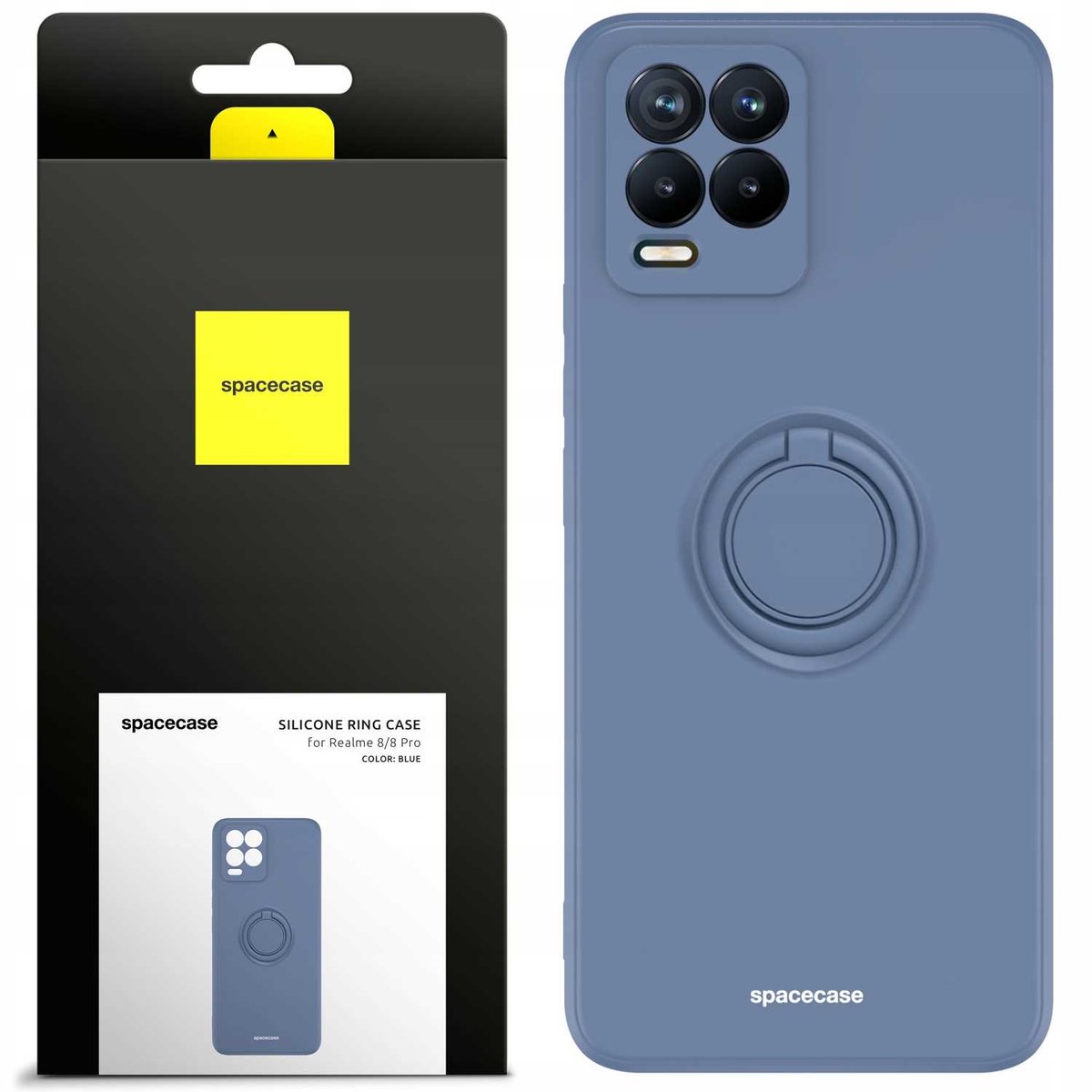 Spacecase Siliconen Case Ring Voor Realme 8 8 Pro Blauw