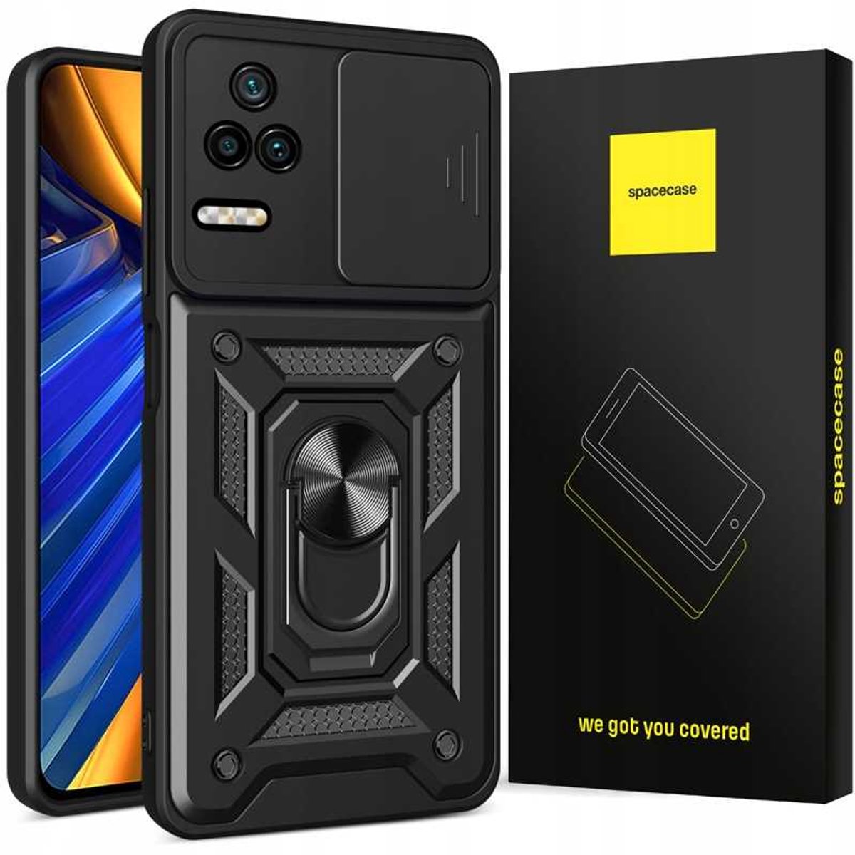 Spacecase Koffer Voor Poco F4 Camring Zwart